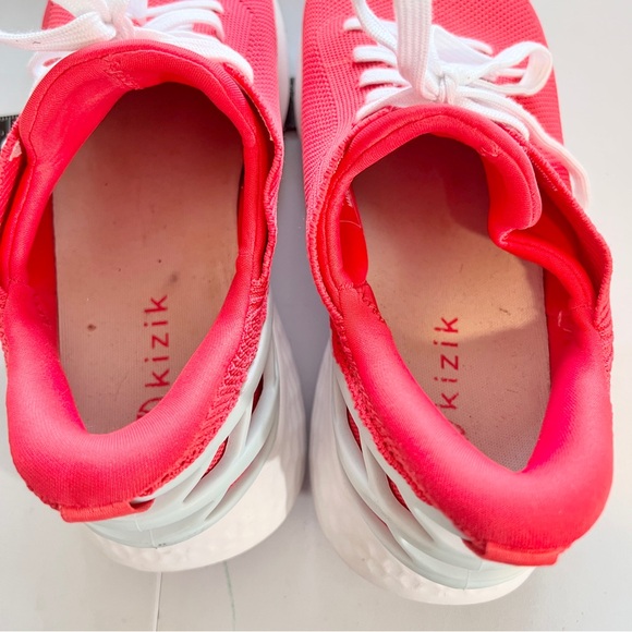 Kizik Athens Womens 11 Wide Hands Free Slip On Sneakers Red White Comfort Shoe - Picture 9 of 10